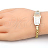 Pulsera con Placa 03.63.1917.1.08 Oro Laminado, Diseño de Elefante, Pulido, Tres Tonos (05 MM Thickness, 8 Inches Length)