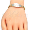 Pulsera con Placa 03.63.1917.1.08 Oro Laminado, Diseño de Elefante, Pulido, Tres Tonos (05 MM Thickness, 8 Inches Length)