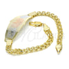 Pulsera con Placa 03.63.1917.1.08 Oro Laminado, Diseño de Elefante, Pulido, Tres Tonos (05 MM Thickness, 8 Inches Length)