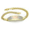 Pulsera con Placa 03.63.1917.1.08 Oro Laminado, Diseño de Elefante, Pulido, Tres Tonos (05 MM Thickness, 8 Inches Length)