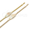 Pulsera con Placa 03.63.1917.1.08 Oro Laminado, Diseño de Elefante, Pulido, Tres Tonos (05 MM Thickness, 8 Inches Length)