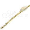Pulsera con Placa 03.63.1918.1.08 Oro Laminado, Diseño de Delfín, Pulido, Tres Tonos (05 MM Thickness, 8 Inches Length)