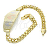 Pulsera con Placa 03.63.1918.1.08 Oro Laminado, Diseño de Delfín, Pulido, Tres Tonos (05 MM Thickness, 8 Inches Length)