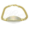 Pulsera con Placa 03.63.1918.1.08 Oro Laminado, Diseño de Delfín, Pulido, Tres Tonos (05 MM Thickness, 8 Inches Length)