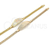 Pulsera con Placa 03.63.1918.1.08 Oro Laminado, Diseño de Delfín, Pulido, Tres Tonos (05 MM Thickness, 8 Inches Length)
