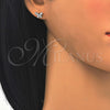 Arete Dormilona 02.336.0004 Plata Rodinada, Diseño de Mariposa, con Zirconia Cubica Blanca, Pulido, Rodinado