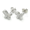 Arete Dormilona 02.336.0004 Plata Rodinada, Diseño de Mariposa, con Zirconia Cubica Blanca, Pulido, Rodinado