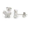Arete Dormilona 02.336.0004 Plata Rodinada, Diseño de Mariposa, con Zirconia Cubica Blanca, Pulido, Rodinado