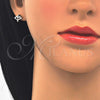 Arete Dormilona 02.336.0012 Plata Rodinada, con Zirconia Cubica Blanca, Pulido, Rodinado