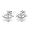 Arete Dormilona 02.336.0012 Plata Rodinada, con Zirconia Cubica Blanca, Pulido, Rodinado