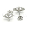 Arete Dormilona 02.336.0012 Plata Rodinada, con Zirconia Cubica Blanca, Pulido, Rodinado