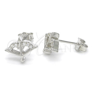 Arete Dormilona 02.336.0012 Plata Rodinada, con Zirconia Cubica Blanca, Pulido, Rodinado