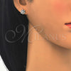 Arete Dormilona 02.336.0014 Plata Rodinada, con Micro Pave Blanca, Pulido, Rodinado