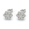 Arete Dormilona 02.336.0014 Plata Rodinada, con Micro Pave Blanca, Pulido, Rodinado