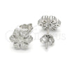 Arete Dormilona 02.336.0014 Plata Rodinada, con Micro Pave Blanca, Pulido, Rodinado
