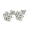 Arete Dormilona 02.336.0014 Plata Rodinada, con Micro Pave Blanca, Pulido, Rodinado