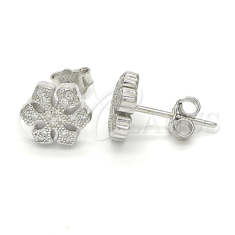 Arete Dormilona 02.336.0014 Plata Rodinada, con Micro Pave Blanca, Pulido, Rodinado
