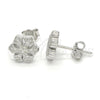 Arete Dormilona 02.336.0014 Plata Rodinada, con Micro Pave Blanca, Pulido, Rodinado