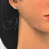 Arete Dormilona 02.336.0019 Plata Rodinada, Diseño de Corona, con Zirconia Cubica Blanca, Pulido, Rodinado