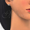 Arete Dormilona 02.336.0029 Plata Rodinada, Diseño de Infinito y Corazón, con Zirconia Cubica Blanca, Pulido, Rodinado