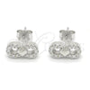 Arete Dormilona 02.336.0029 Plata Rodinada, Diseño de Infinito y Corazón, con Zirconia Cubica Blanca, Pulido, Rodinado