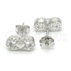 Arete Dormilona 02.336.0029 Plata Rodinada, Diseño de Infinito y Corazón, con Zirconia Cubica Blanca, Pulido, Rodinado