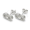 Arete Dormilona 02.336.0029 Plata Rodinada, Diseño de Infinito y Corazón, con Zirconia Cubica Blanca, Pulido, Rodinado