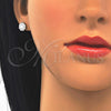 Arete Dormilona 02.336.0036 Plata Rodinada, con Micro Pave Blanca, Pulido, Rodinado