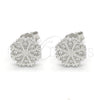 Arete Dormilona 02.336.0036 Plata Rodinada, con Micro Pave Blanca, Pulido, Rodinado