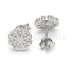 Arete Dormilona 02.336.0036 Plata Rodinada, con Micro Pave Blanca, Pulido, Rodinado