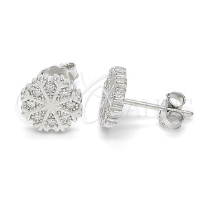 Arete Dormilona 02.336.0036 Plata Rodinada, con Micro Pave Blanca, Pulido, Rodinado