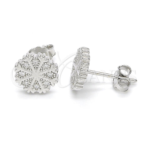 Arete Dormilona 02.336.0036 Plata Rodinada, con Micro Pave Blanca, Pulido, Rodinado
