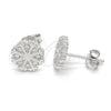 Arete Dormilona 02.336.0036 Plata Rodinada, con Micro Pave Blanca, Pulido, Rodinado