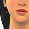 Arete Dormilona 02.336.0041 Plata Rodinada, Diseño de Mano de Dios, con Micro Pave Blanca, Pulido, Rodinado