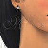Arete Dormilona 02.336.0041 Plata Rodinada, Diseño de Mano de Dios, con Micro Pave Blanca, Pulido, Rodinado