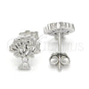 Arete Dormilona 02.336.0045 Plata Rodinada, Diseño de Ãrbol, con Cristal Blanca, Pulido, Rodinado