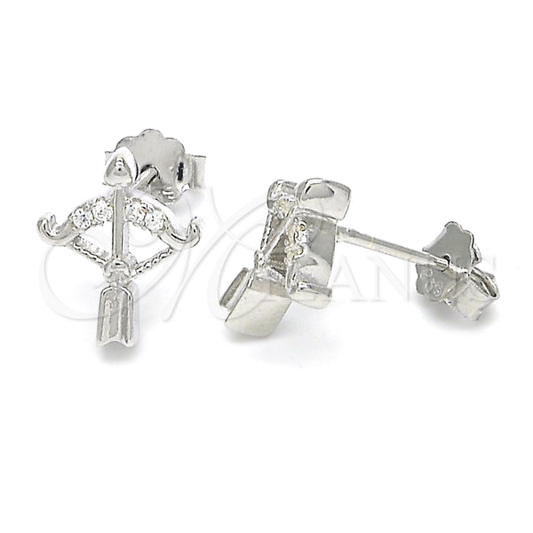 Arete Dormilona 02.336.0047 Plata Rodinada, con Zirconia Cubica Blanca, Pulido, Rodinado