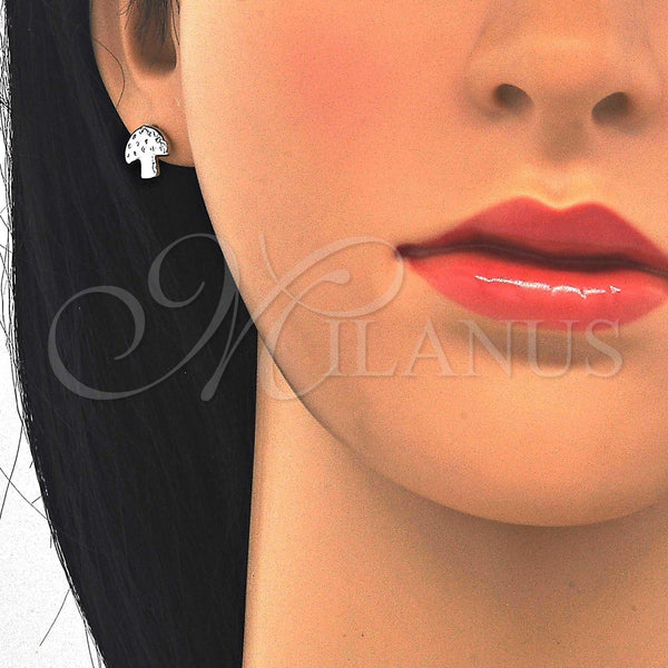 Arete Dormilona 02.336.0053 Plata Rodinada, con Zirconia Cubica Blanca, Pulido, Rodinado
