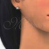 Arete Dormilona 02.336.0054 Plata Rodinada, con Micro Pave Blanca, Pulido, Rodinado