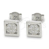 Arete Dormilona 02.336.0054 Plata Rodinada, con Micro Pave Blanca, Pulido, Rodinado