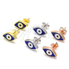 Arete Dormilona 02.336.0055 Plata Rodinada, Diseño de Ojo Griego, Esmaltado Azul, Rodinado