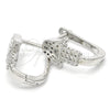 Argolla Huggie 02.336.0062.10 Plata Rodinada, Diseño de Mano de Dios, con Micro Pave Blanca, Pulido, Rodinado