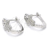 Argolla Huggie 02.336.0062.10 Plata Rodinada, Diseño de Mano de Dios, con Micro Pave Blanca, Pulido, Rodinado