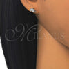 Arete Dormilona 02.336.0066 Plata Rodinada, Diseño de Elefante, con Zirconia Cubica Negro y Cristal Blanca, Pulido, Rodinado