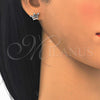 Arete Dormilona 02.336.0079 Plata Rodinada, Diseño de Corona, con Zirconia Cubica Blanca y Cristal Blanca, Pulido, Rodinado