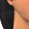 Arete Dormilona 02.336.0081 Plata Rodinada, Diseño de Elefante, con Micro Pave Blanca, Pulido, Rodinado