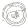 Collares con Dije 04.336.0002.16 Plata Rodinada, Diseño de Mariposa, con Zirconia Cubica Blanca, Pulido, Rodinado (Grosor 01 MM, 16 Pulgadas de Largo)