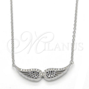 Collares con Dije 04.336.0003.16 Plata Rodinada, con Zirconia Cubica Blanca, Pulido, Rodinado (Grosor 01 MM, 16 Pulgadas de Largo)