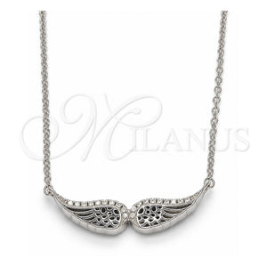 Collares con Dije 04.336.0003.16 Plata Rodinada, con Zirconia Cubica Blanca, Pulido, Rodinado (Grosor 01 MM, 16 Pulgadas de Largo)