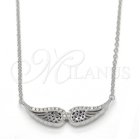 Collares con Dije 04.336.0003.16 Plata Rodinada, con Zirconia Cubica Blanca, Pulido, Rodinado (Grosor 01 MM, 16 Pulgadas de Largo)
